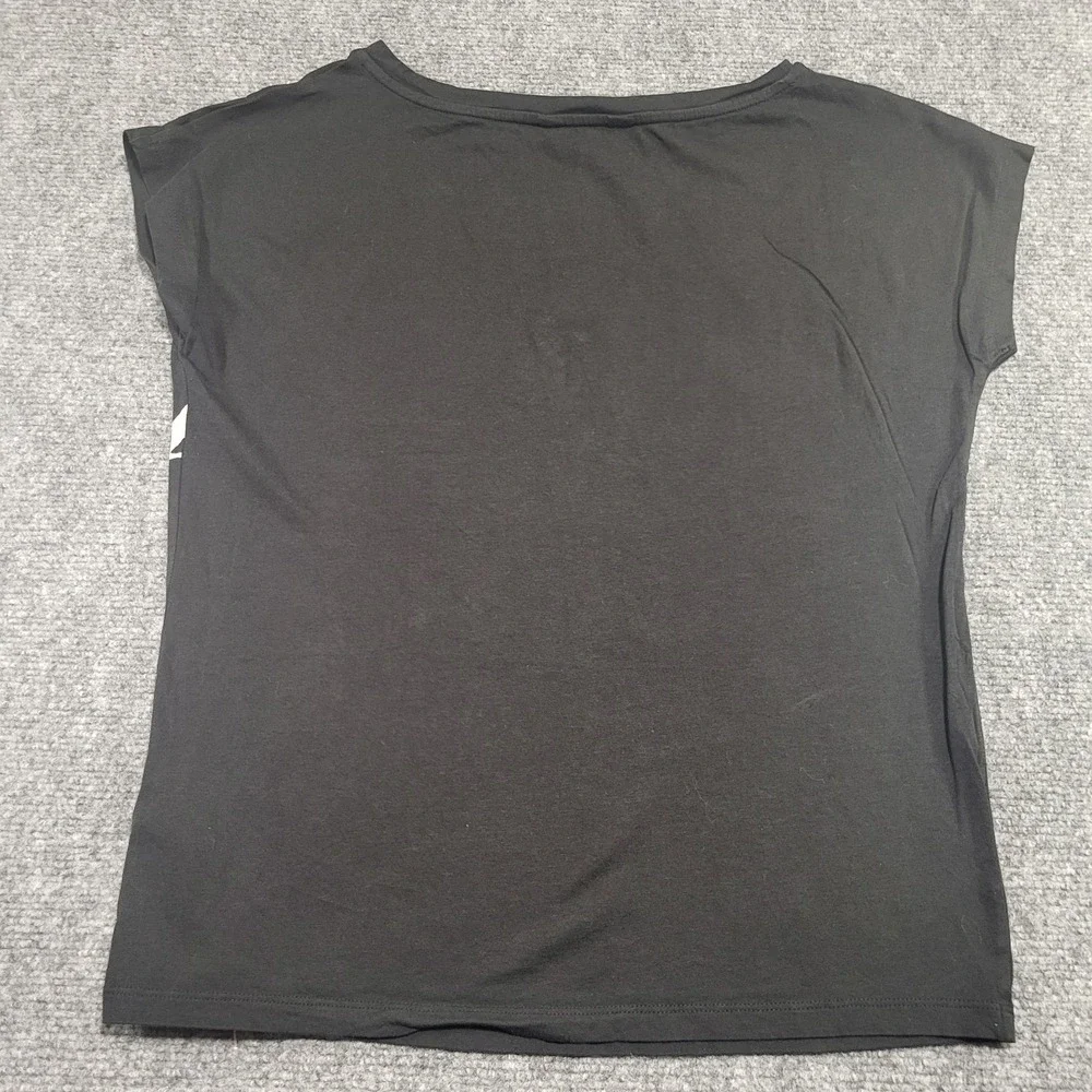 Lauren Ralph Lauren Logo-Print Short-Sleeve Black Top T-Shirt Woman's Size Small